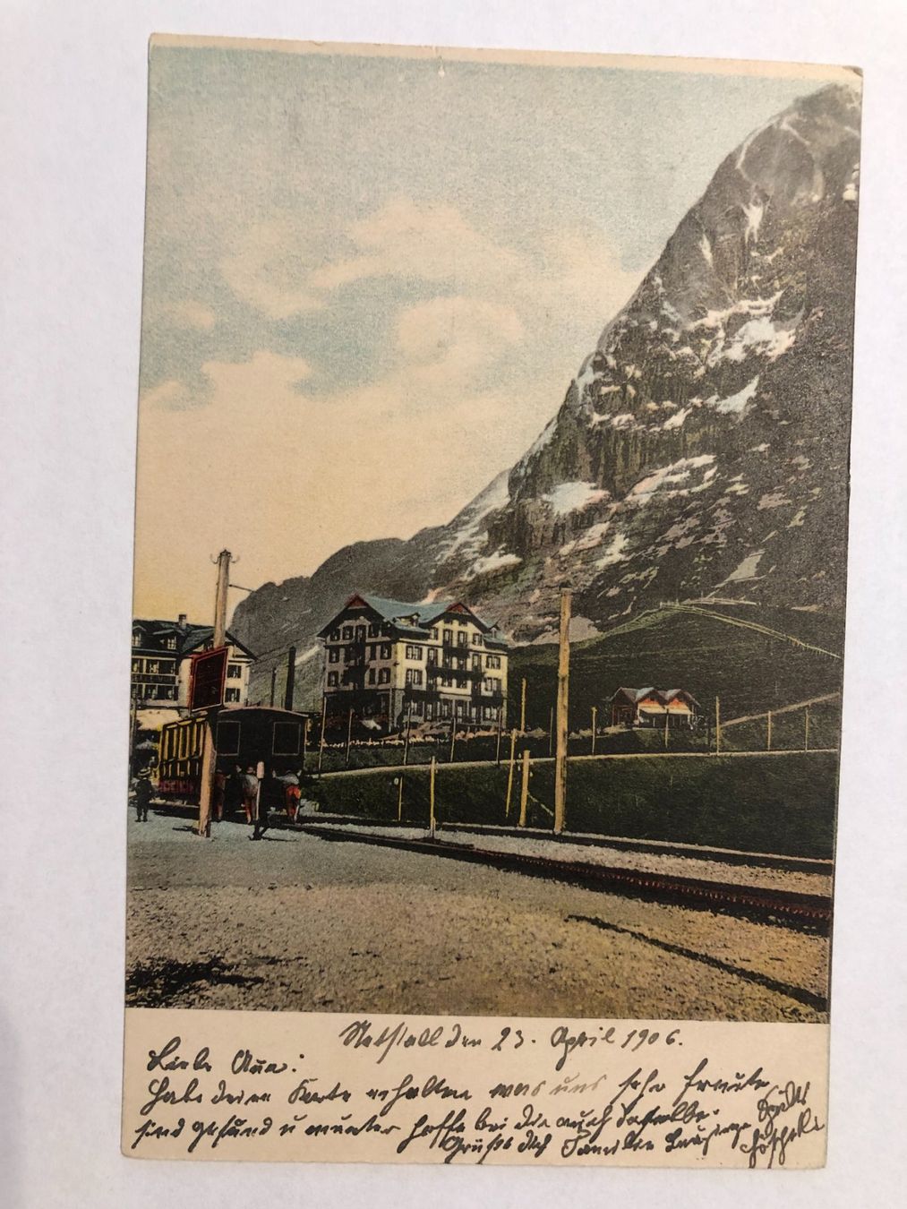 Cartoline postali: Netstal 1906 mit Eisenbahnwagen – Usato da Pfäffikon ZH venduto da Waltoversand