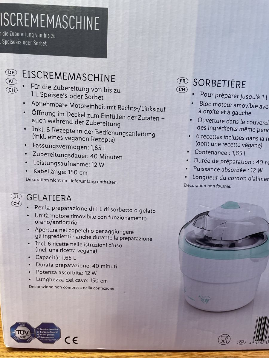 SilverCrest Elettrodomestici da cucina: Glacemaschine Eismaschine Maschine – Usato da Niederbüren venduto da poschti 7