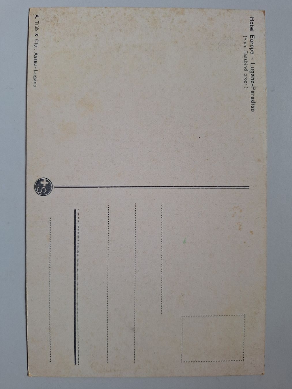 Cartoline postali: Hotel Europe, Lugano-Paradiso – Usato da Sargans venduto da nicsam1815 1