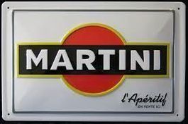 Blechschild 3D-MARTINI LOGO-WEISS
