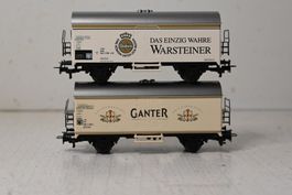 Warsteiner und Ganter Bierwagen zwei Stück Märklin H0/AC