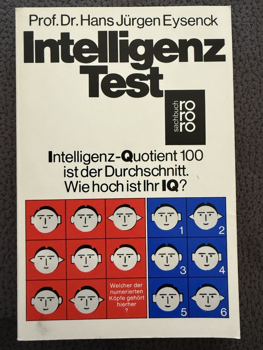 Bücher: Intelligenz Test Buch von Prof. Dr. Hans J. Eysenck – Gebraucht aus Lyss von chr_p9zd