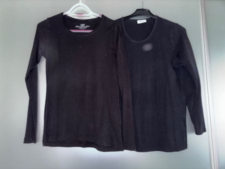 2 Schwarze Langarm-Shirts Gr. L-XL- Herbst