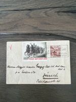 Brief mit Briefmarken und Adresszeilen Zürich Pelikanstrasse