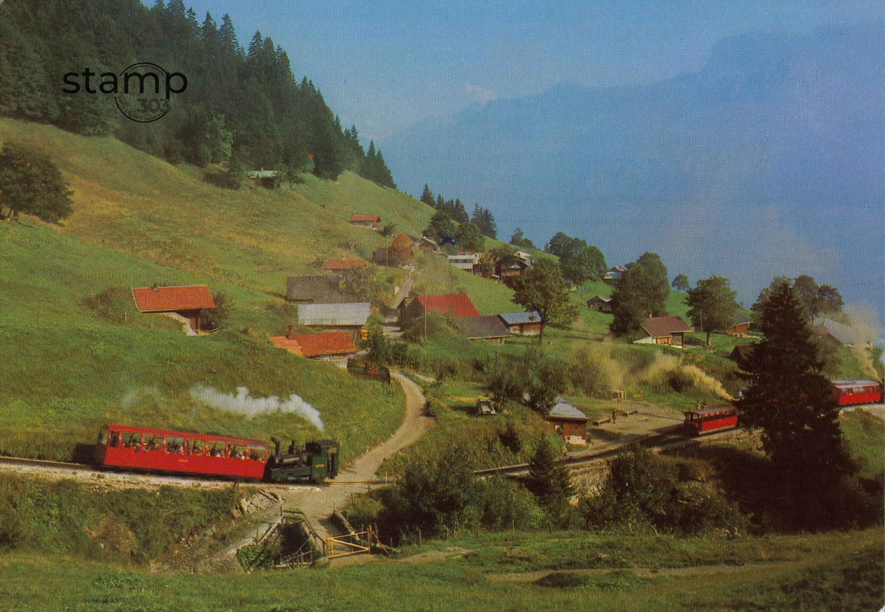 Ansichtskarten: 1987 AK Planalp - Brienz-Rothorn-Bahn – Gebraucht aus Eggersriet von stamp303
