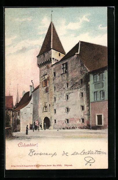 Cartoline postali: AK Colombier, Panorama, 1902 – Usato da Berlin venduto da bartko-reher