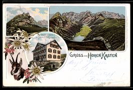 Litho Hoher Kasten /Appenzell, Hotel Hoh