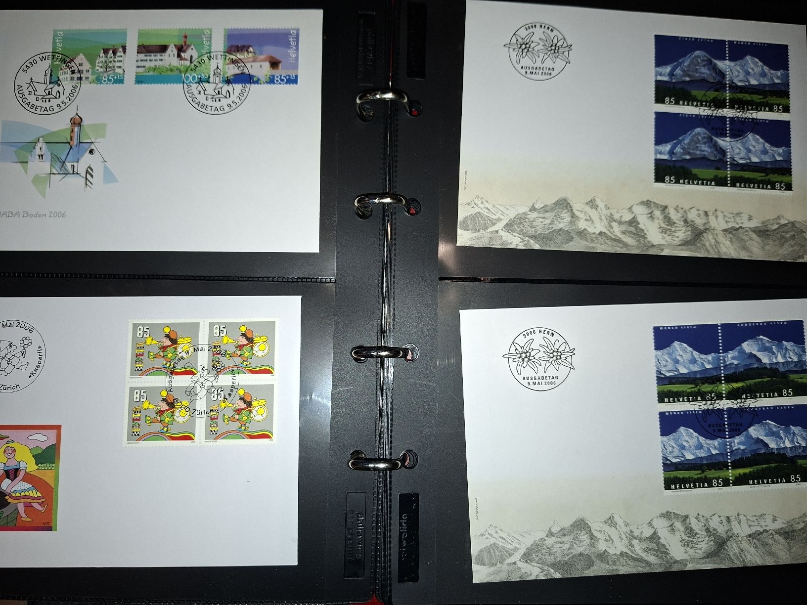 Tutti i francobolli: FDC 4er Blocks Sammlung / Div mit Album – Usato da Balgach venduto da SIMEON27 4
