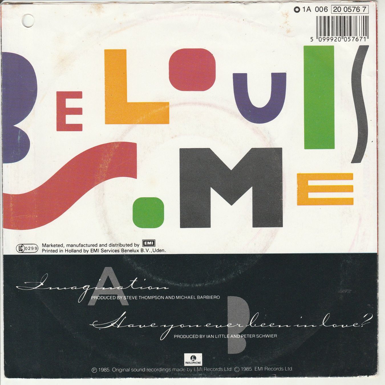 Vinyles: Belouis Some - Imagination 7" Vinyl 1984 – D'occasion à Tübach par JamesStone 1