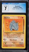 Vintage 1999 Pokemon Jungle Rhyhorn #61 CGC 7 NRMT