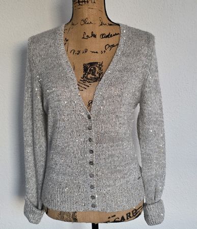 Winterlicher Strickjumper mit Pailletten, Grösse M