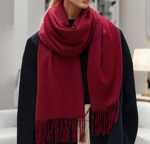 Foulard & Sciarpe: Schal - Poncho Schal dunkelrot - Kaschmir – Usato da Samedan venduto da Gischpel25 1