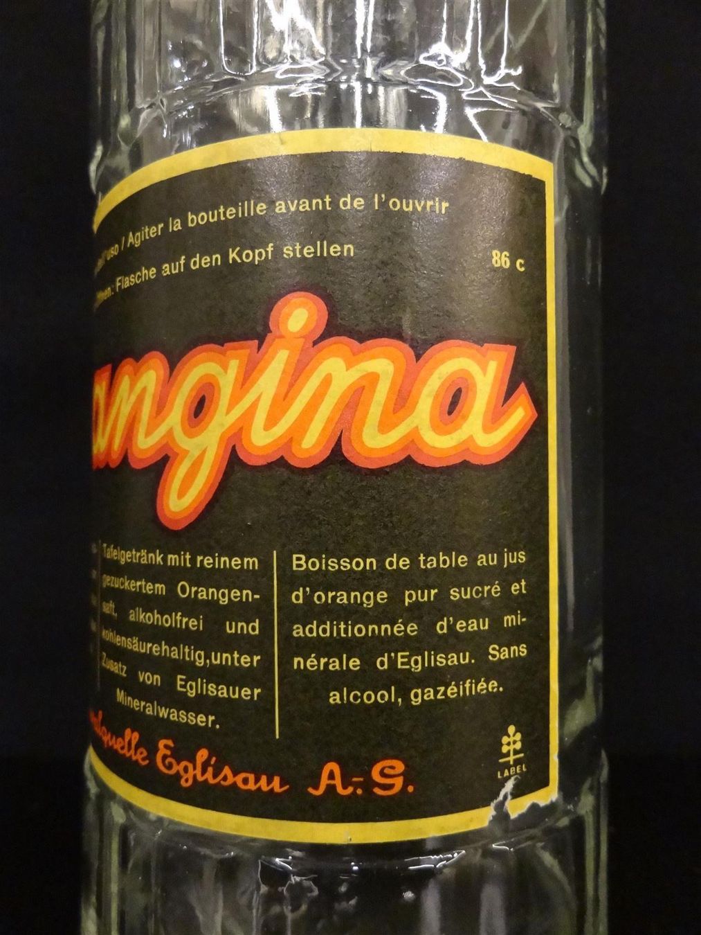 Gläser, Krüge & Flaschen: alte Flasche ORANGINA EGLISAU 1965 – Gebraucht aus Kerzers von Flaschenposten 3