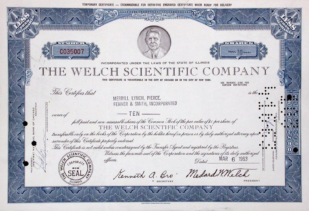 Dokumente: Welch Scientific Company - 1963 – Gebraucht aus Solothurn von Sgasche