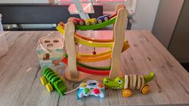 Spielzeug-Set für Kinder: Krokodil, Kugelbahn, Sortierbox