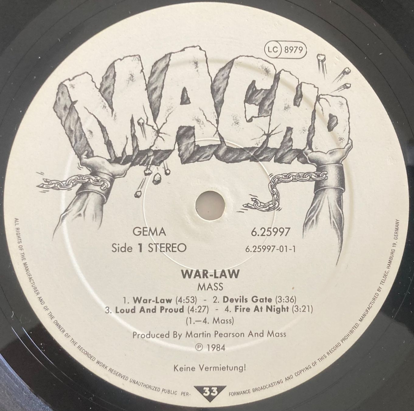 Dischi in vinile: MASS - WAR LAW – Usato da Poliez-Pittet venduto da Newtown-Records 2