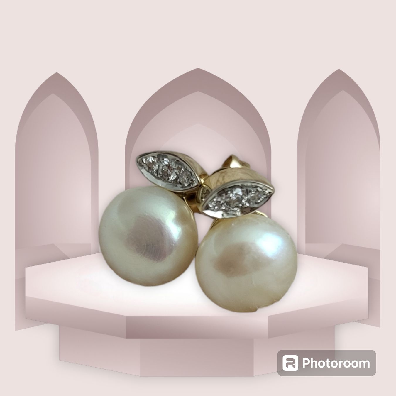 Boucles d'oreille: Fantastische Perlenohrstecker mit Brillanten  – Neuf (Voir description) à Unterägeri par Altgoldschmuck