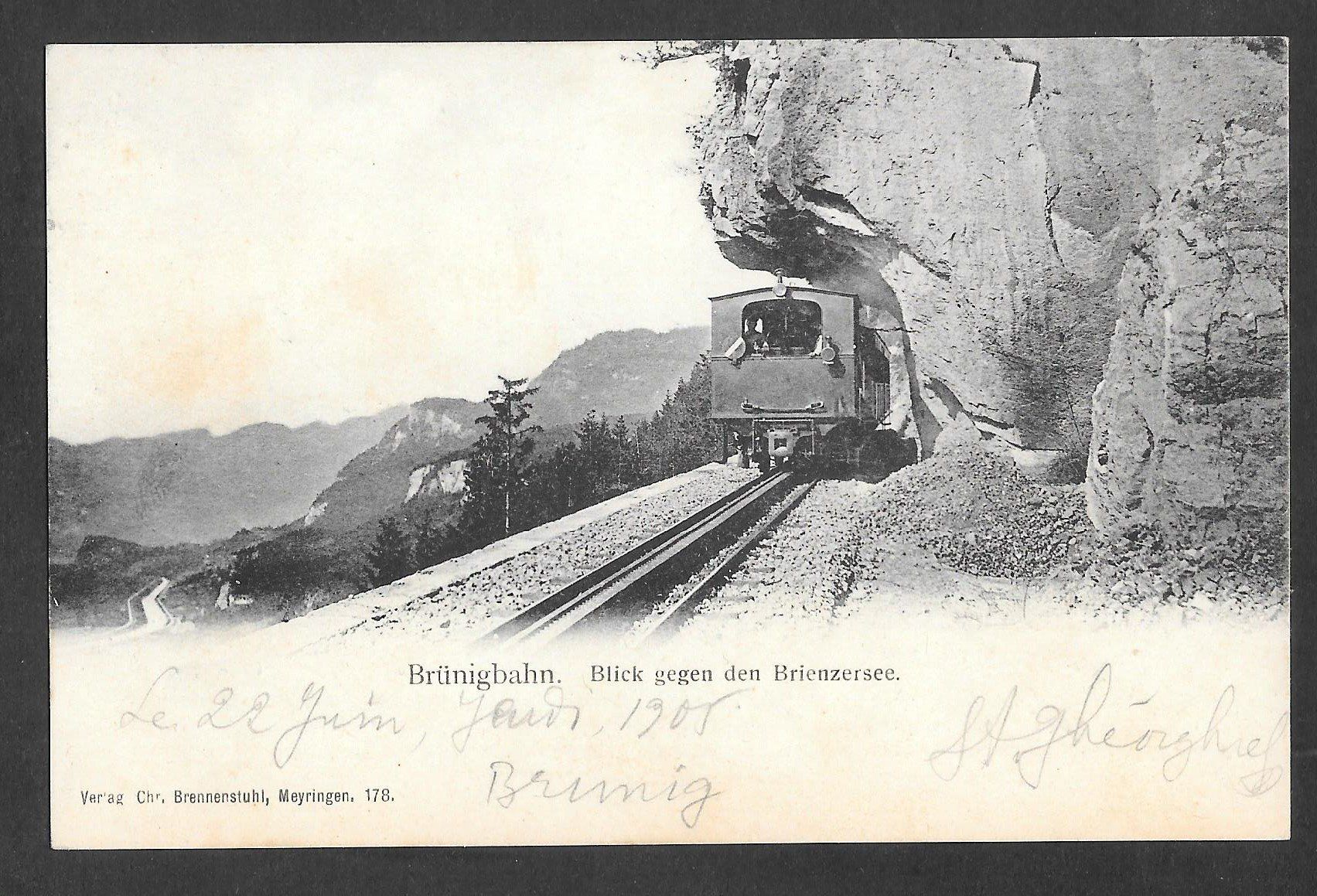Cartoline postali: Brünigbahn Blick gegen den Brienzersee – Usato da Olten venduto da clotaldi