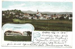 Kirchberg (SG) Dorfpartie mit Kirche - Stickfachschule  1904