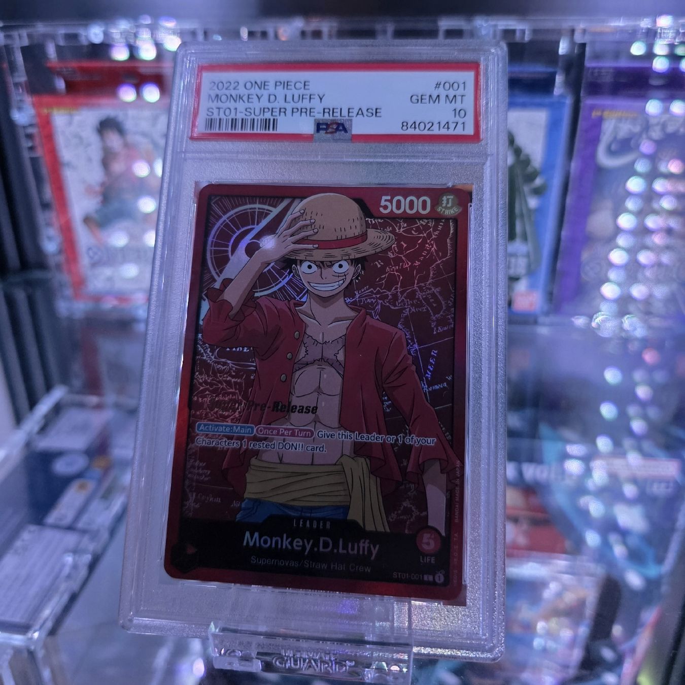 Bandai Carte collezionabili: One Piece - Monkey D Luffy Super Pre Release PSA 10 – Nuovo (secondo la descrizione) da Bern venduto da HotOden