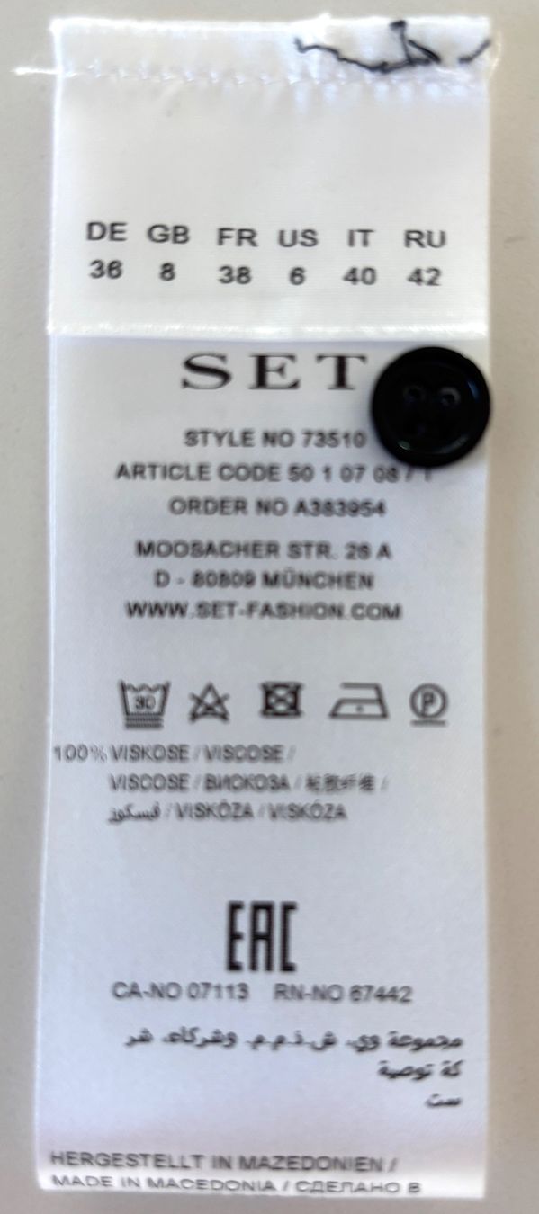 Camicette: SET Bluse Viskose langarm, gemustert braun blau - EU 36 – Usato da Bottmingen venduto da Merkur_Basel 5