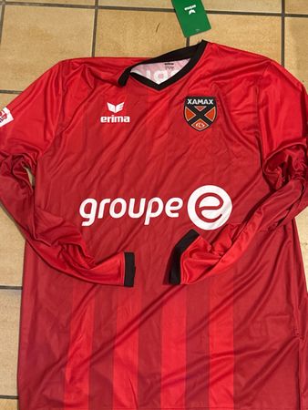Maglia calcio Xamax Erima rossa maniche lunghe nuova