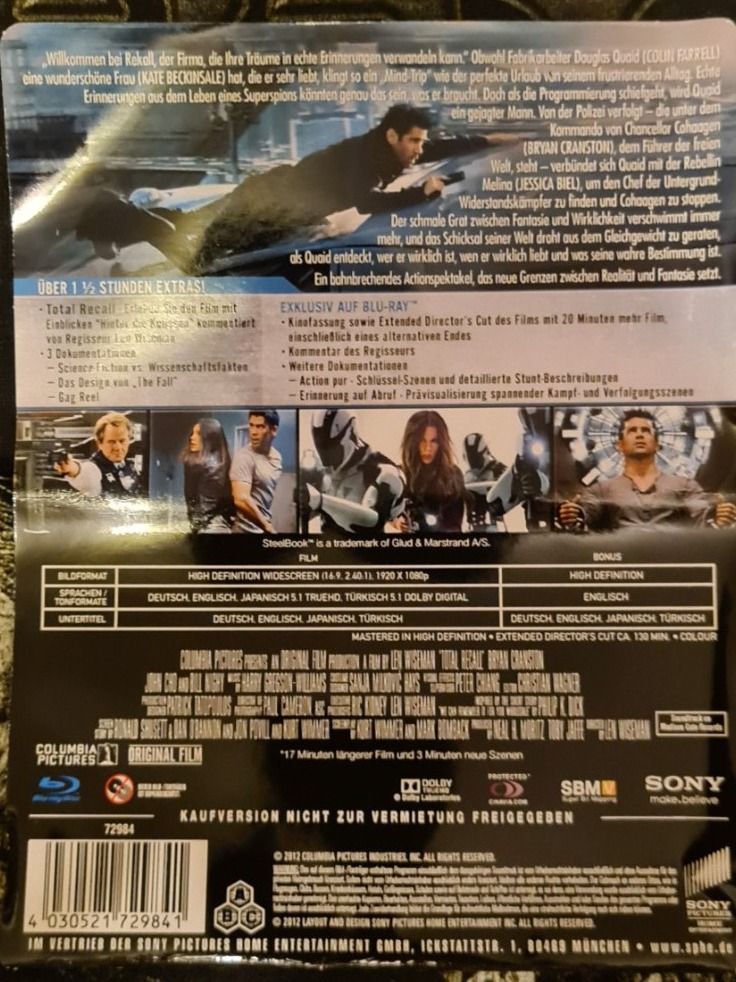 Alle DVDs: Total Recall Remake Steelbook – Neu (gemäss Beschreibung) aus Oberkirch LU von  3