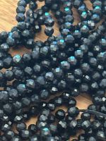 Strang echte facettierte black tourmaline Kugeln 3 mm
