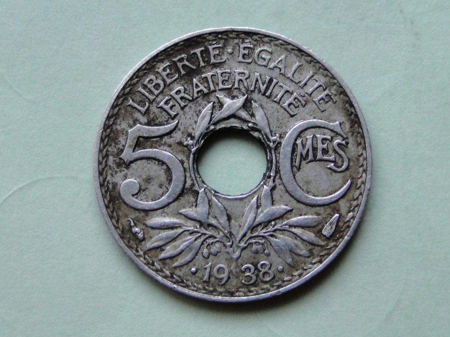 Alle Münzen: 5 Centimes France Lindauer .1938. – Gebraucht aus Killwangen von cyrano56
