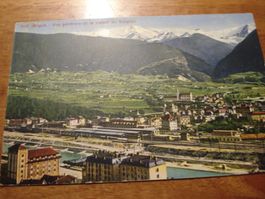 Brigue, Vue Generale, massif Simplon, um 1910, farbig, ungel