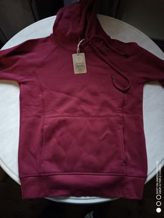 Neu Hoodie aus Bio-Baumwolle, Gr. XS, Weinrot!