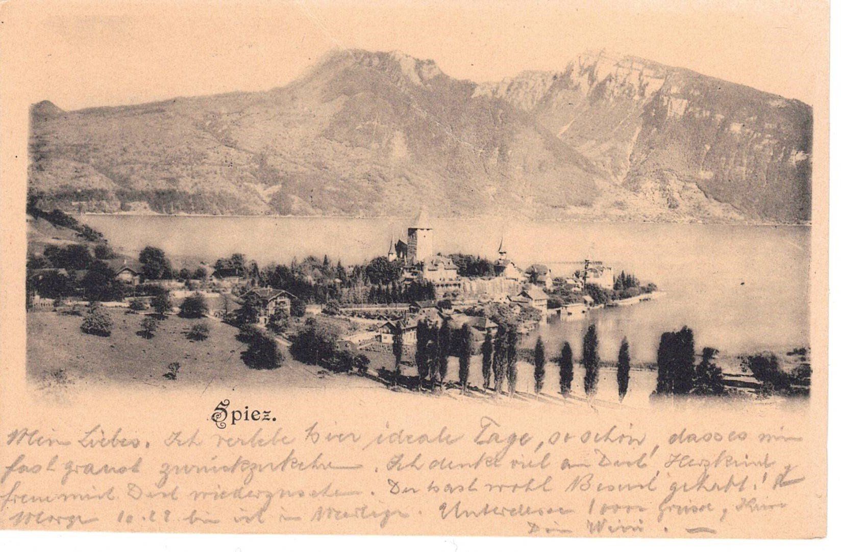Cartoline postali: 1902 Spiez – Usato da Kreuzlingen venduto da Koi4