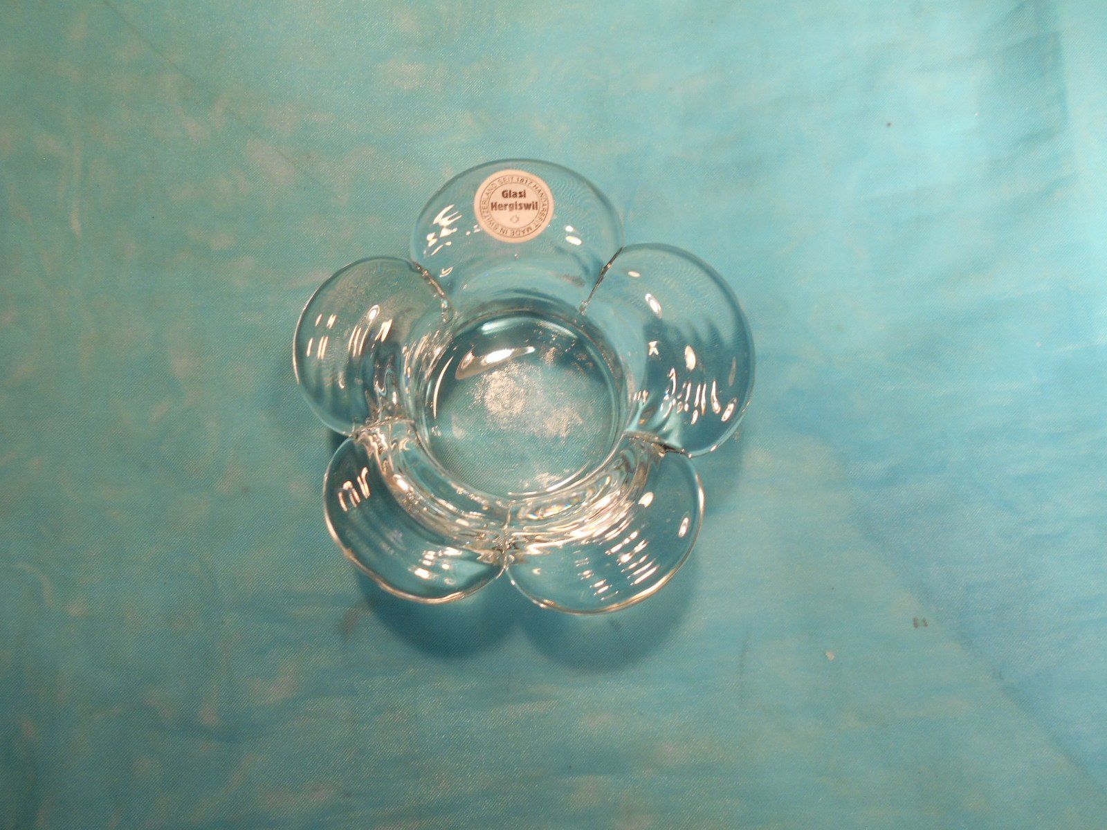 Glasi Hergiswil Portacandele: Teelichthalter Hergiswiler Glas, Blume – Nuovo (secondo la descrizione) da Bellach venduto da JingleCherry