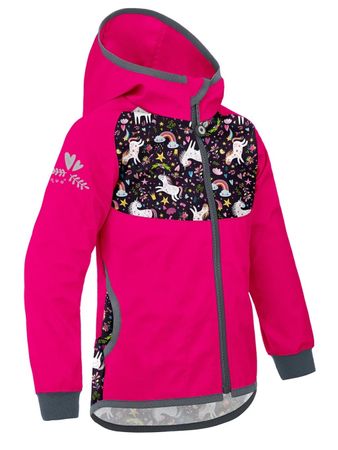 Leichte Kinder Softshelljacke Fuchsia, Einhorn 80/86 NEU