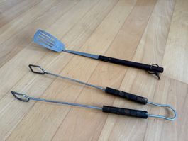 Grillzange und Pfannenwender Metall gebraucht
