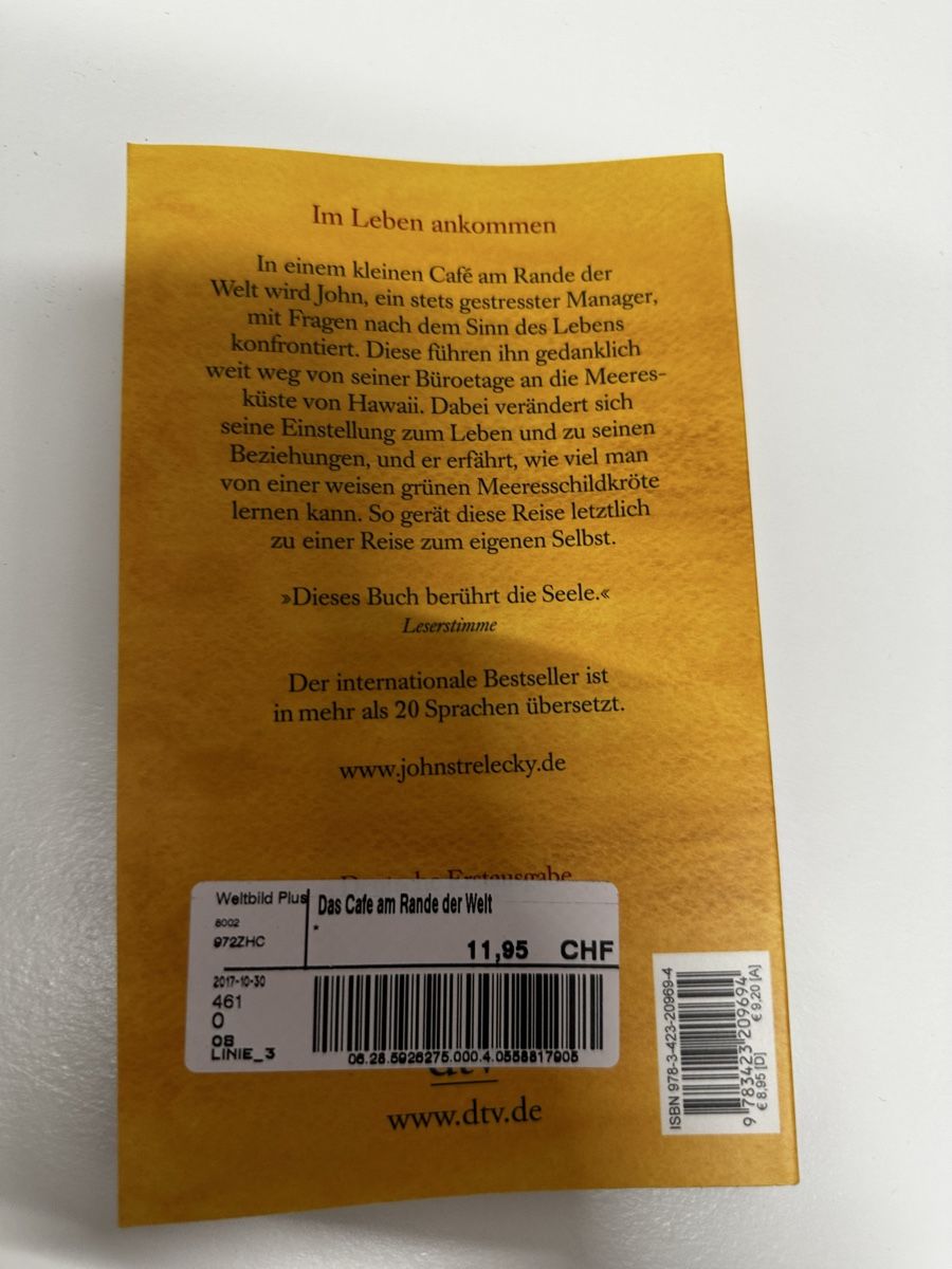 Libri: Buch Das Cafe am Rande der Welt John Strelecky – Usato da Eglisau venduto da Brewster1 1