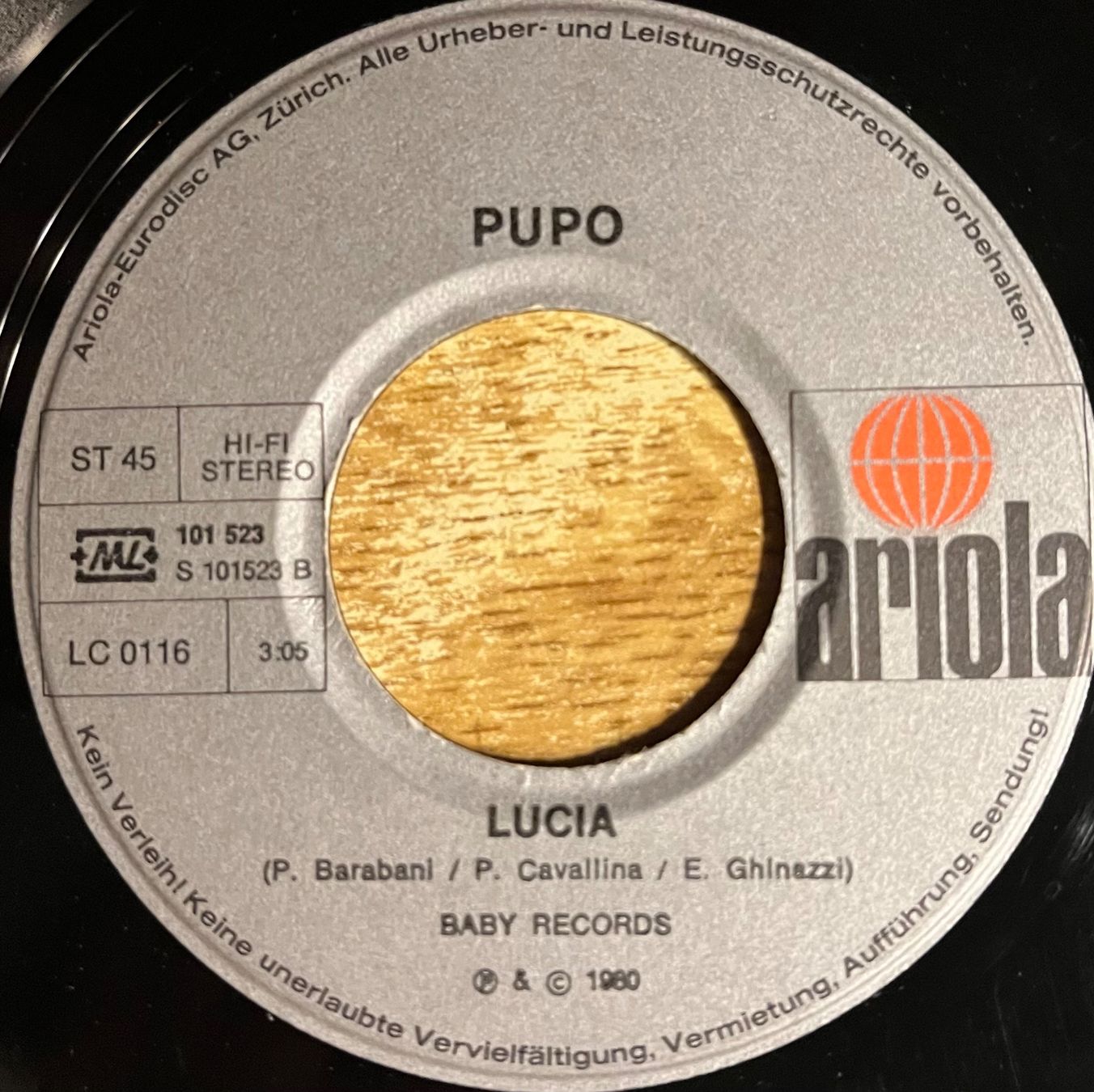 Dischi in vinile: PUPO - SU DI NOI – Usato da Bussigny venduto da vinyl-pas-cher 3