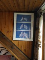 Bild Leuchtturm Sturm Triptychon mit Rahmen