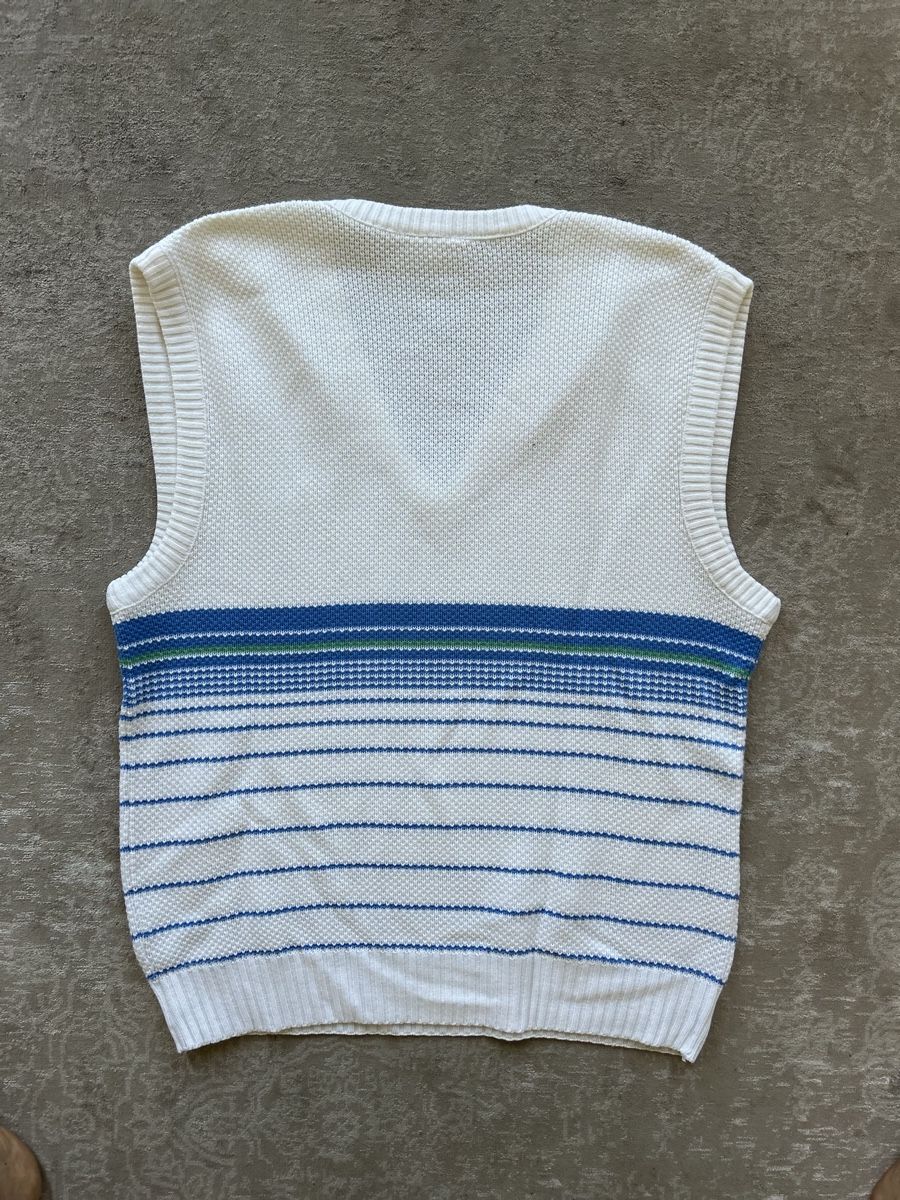 Lacoste Gilet & Giacche: Lacoste Strick Pullunder weiss blau gestreift – Usato da Luzern venduto da ameliemueller 3