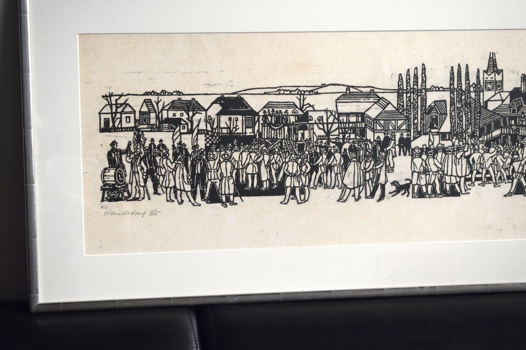 Dipinti: Hans EGGENBERG Festgemeinde Radierung 1974 Münsingen – Usato da Zürich venduto da kunstarchiv.online 3