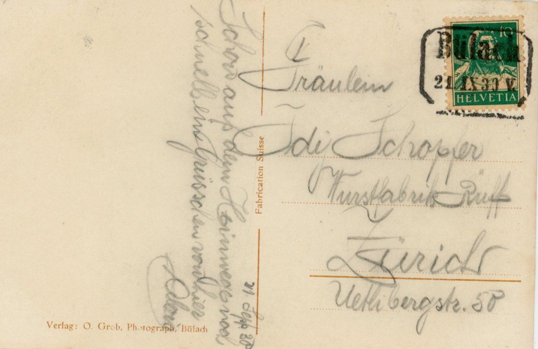 Cartoline postali: Bülach  ZH      mit Bahnstempel      um 1930 – Usato da Brig venduto da Valcards54 2