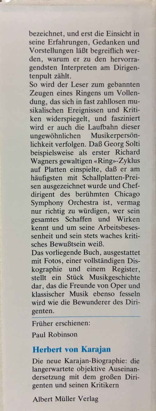 Libri: Georg Solti - Ein Dirigent von Weltruf – Usato da Sarnen venduto da Livres 3