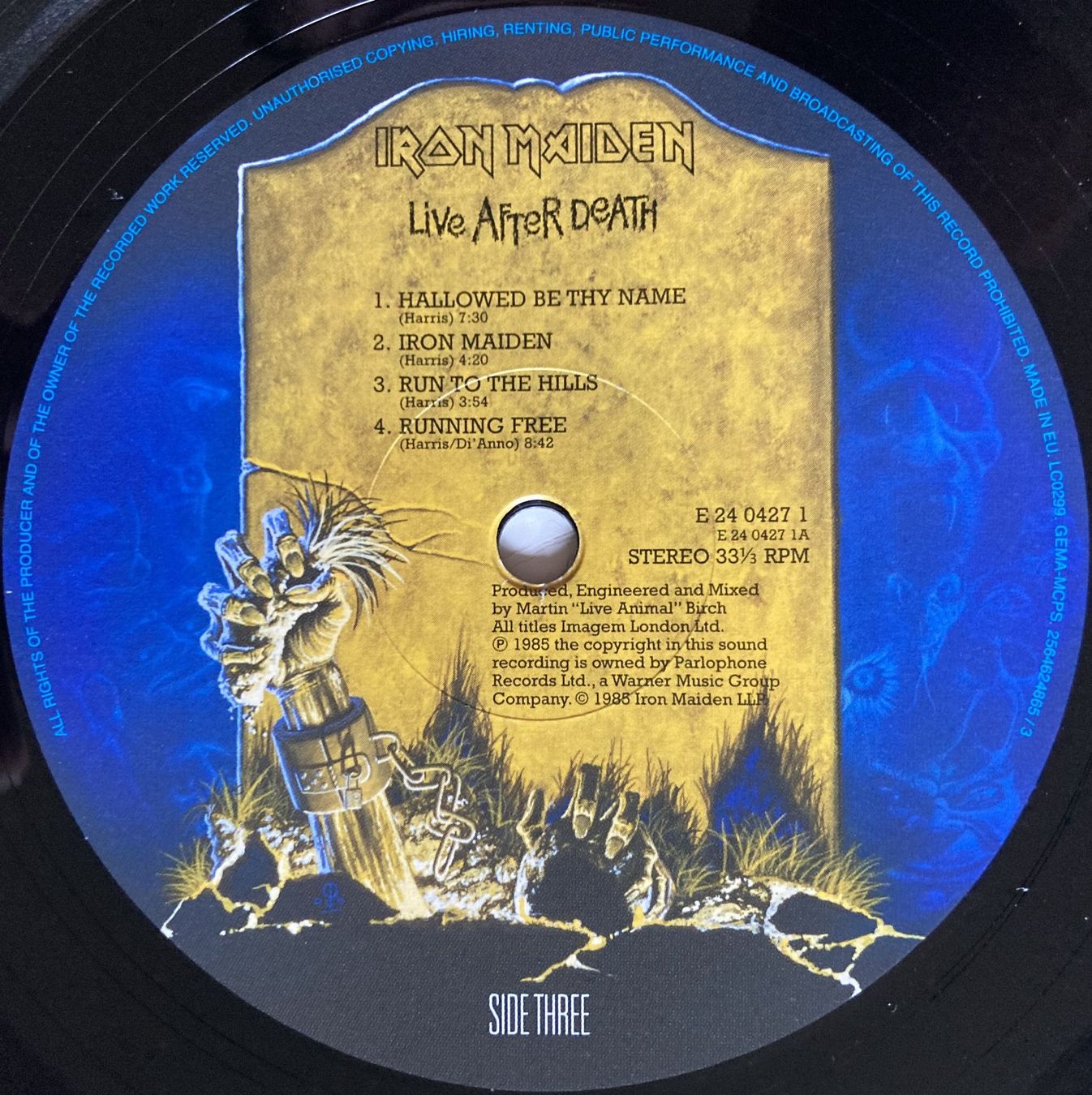 Dischi in vinile: IRON MAIDEN - LIVE AFTER DEATH – Usato da Bottens venduto da hotter-than-hell 5