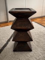 Sculptural Wooden Candle Stand