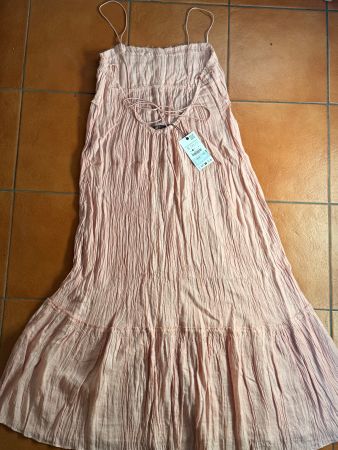 Abito estivo Zara rosa pesca, taglia S, nuovo con etichetta