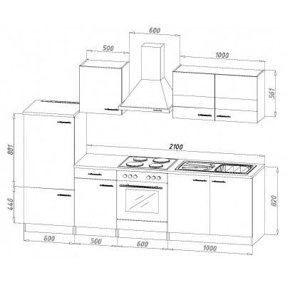 Cucine complete: 017 - Küchenzeile Singleküche 270cm Eiche/Sonoma /Grau – Nuovo e nell'imballaggio originale da Wallenwil venduto da toesstalvertrieb 8