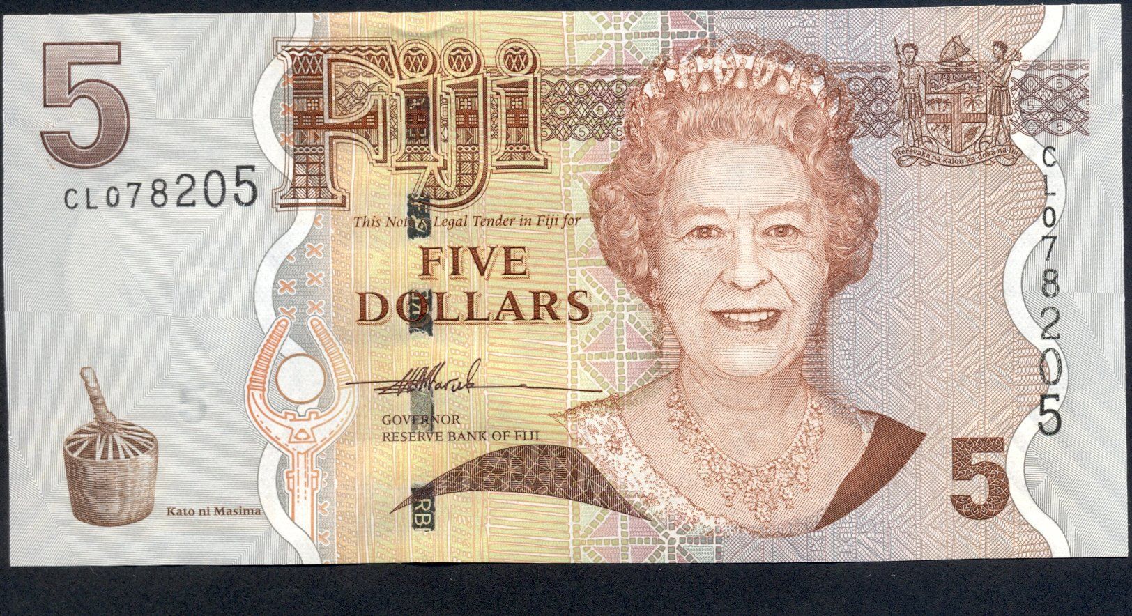 Banconote: Fiji 5 Dollar 2007 P-110a UNC – Nuovo (secondo la descrizione) da Schliern b. Köniz venduto da pizzitaxi