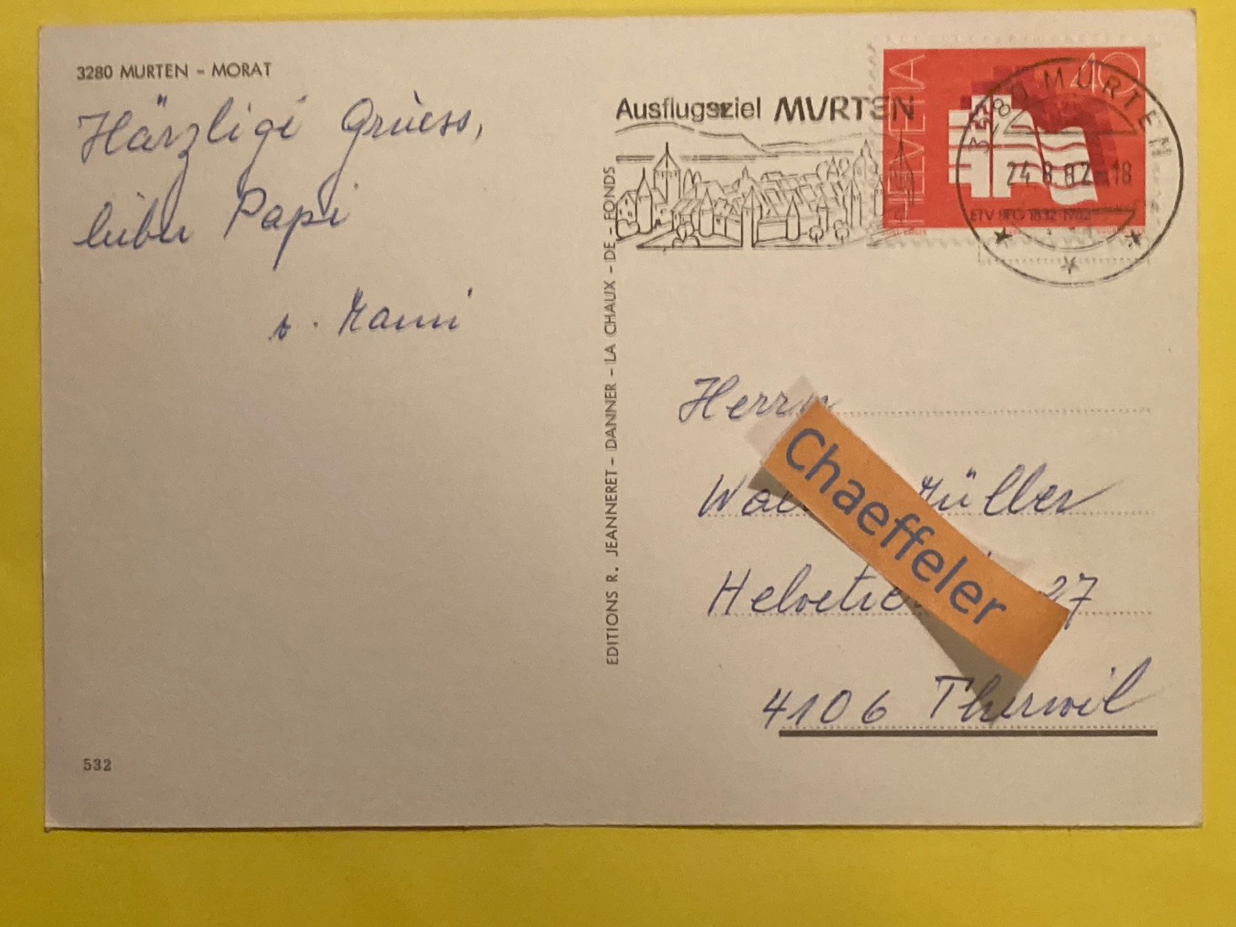 Cartes postales: 1982 Morat - Murten – D'occasion à Zürich par Chaeffeler 1