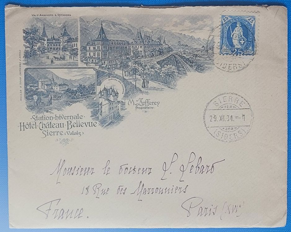 Enveloppe Publicitaire Ancienne - Eden Hotel Rome - Italie Illustrée - Vintage Advertising