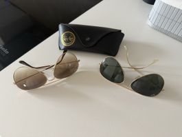 Sonnenbrillen Aviator Ray-Ban mit Etui, 2 Paar, goldfarben